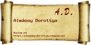 Almássy Dorottya névjegykártya