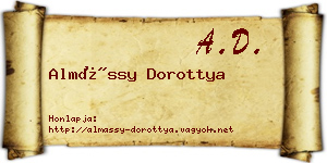 Almássy Dorottya névjegykártya